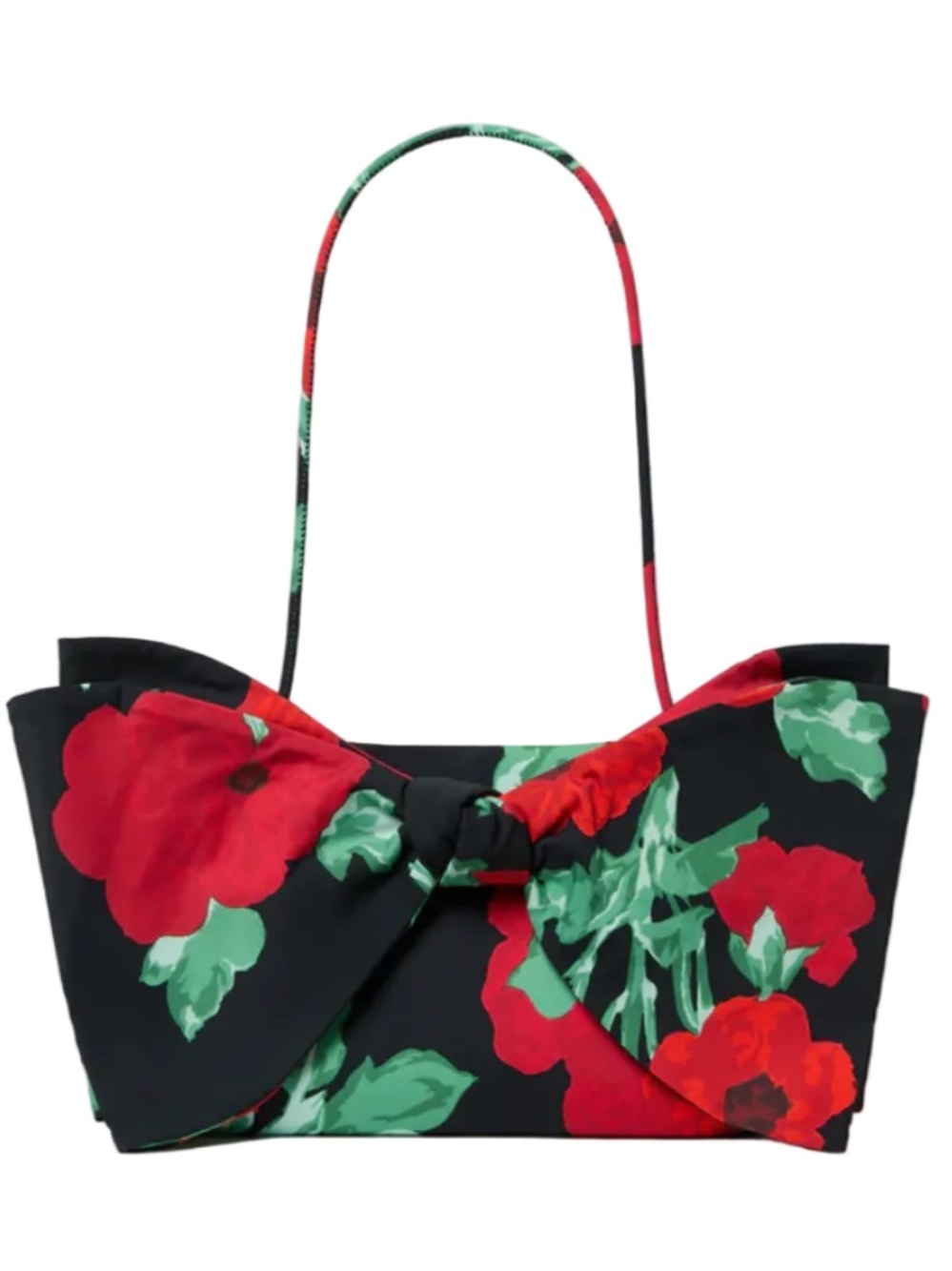 LOEFFLER RANDALL - VALERIE BOW CLUTCH IN BOUQUET BLACK FLORAL